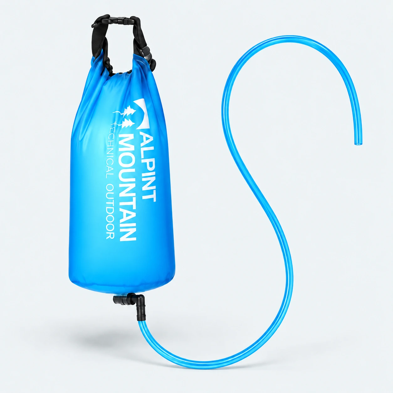 ALPINT MOUNTAIN cyan 6L gravity water reservoir with black hanging loop and matching blue tube